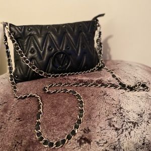 Valentino Vanille Quilt Leather Women Crossbody Shoulder Bag - Black